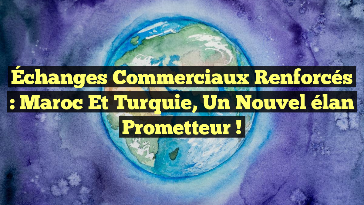 Échanges commerciaux renforcés : Maroc et Turquie, un nouvel élan prometteur !