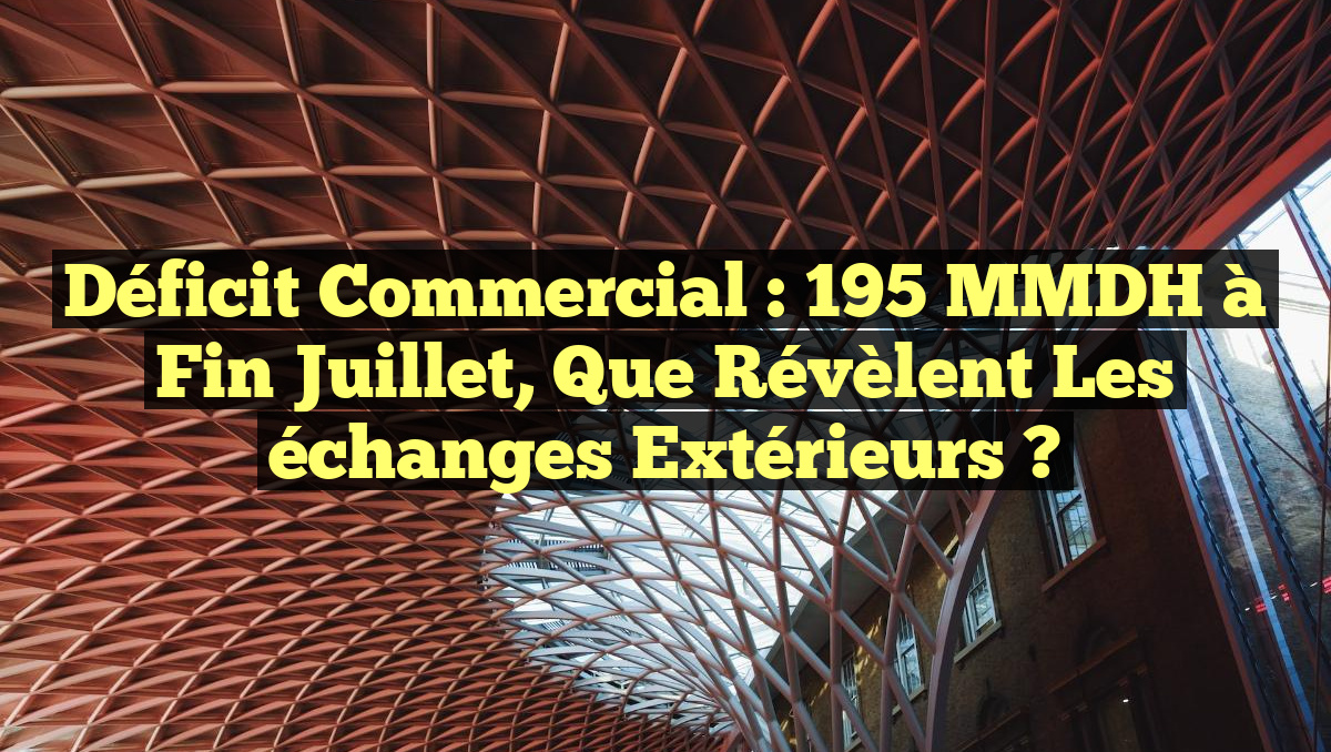 Déficit commercial : 195 MMDH à fin juillet, que révèlent les échanges extérieurs ?