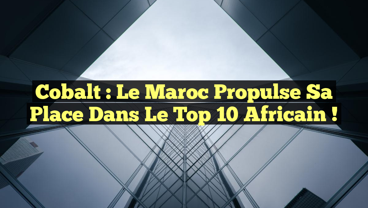 Cobalt : Le Maroc propulse sa place dans le top 10 africain !