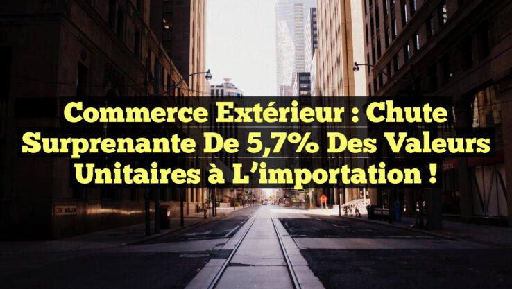 Commerce extérieur : Chute surprenante de 5,7% des valeurs unitaires à l’importation !