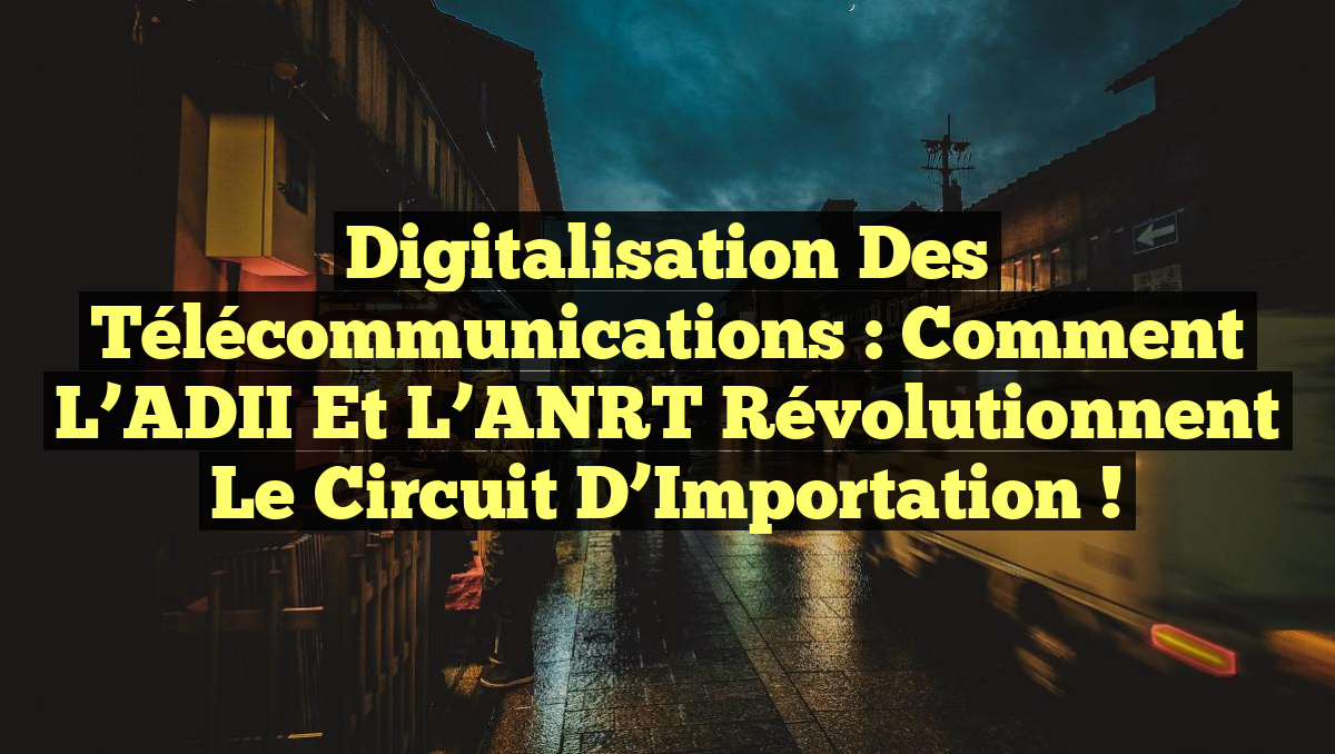 Digitalisation des Télécommunications : Comment l&rsquo;ADII et l&rsquo;ANRT Révolutionnent le Circuit d&rsquo;Importation !