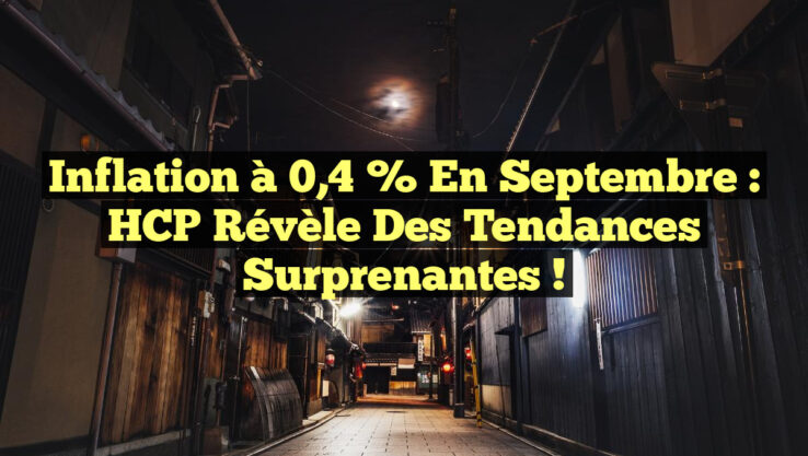 Inflation à 0,4 % en septembre : HCP révèle des tendances surprenantes !