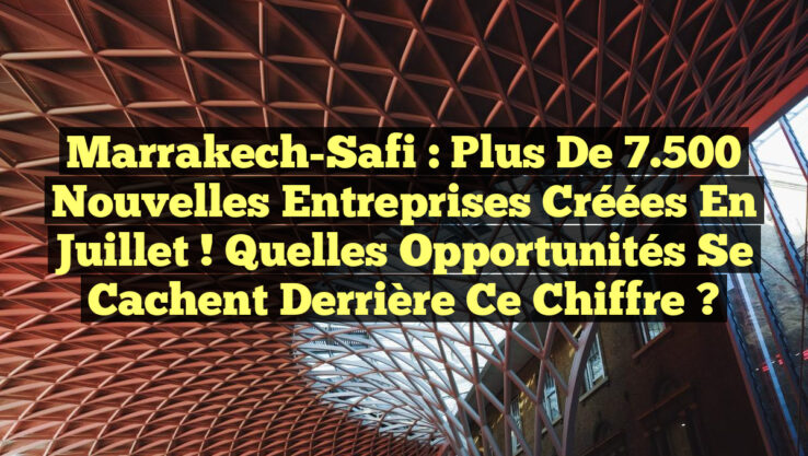 Marrakech-Safi : Plus de 7.500 nouvelles entreprises créées en juillet ! Quelles opportunités se cachent derrière ce chiffre ?