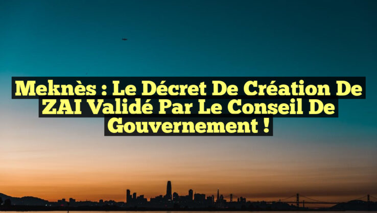 Meknès : Le décret de création de ZAI validé par le Conseil de gouvernement !