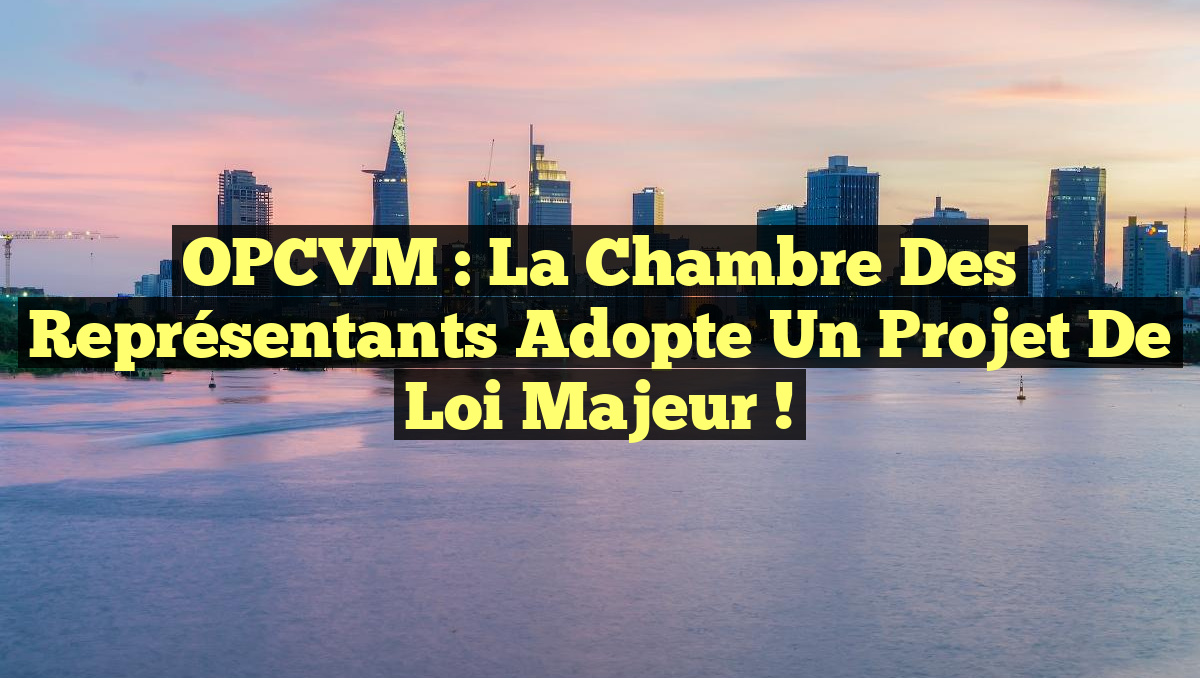OPCVM : La Chambre des représentants adopte un projet de loi majeur !