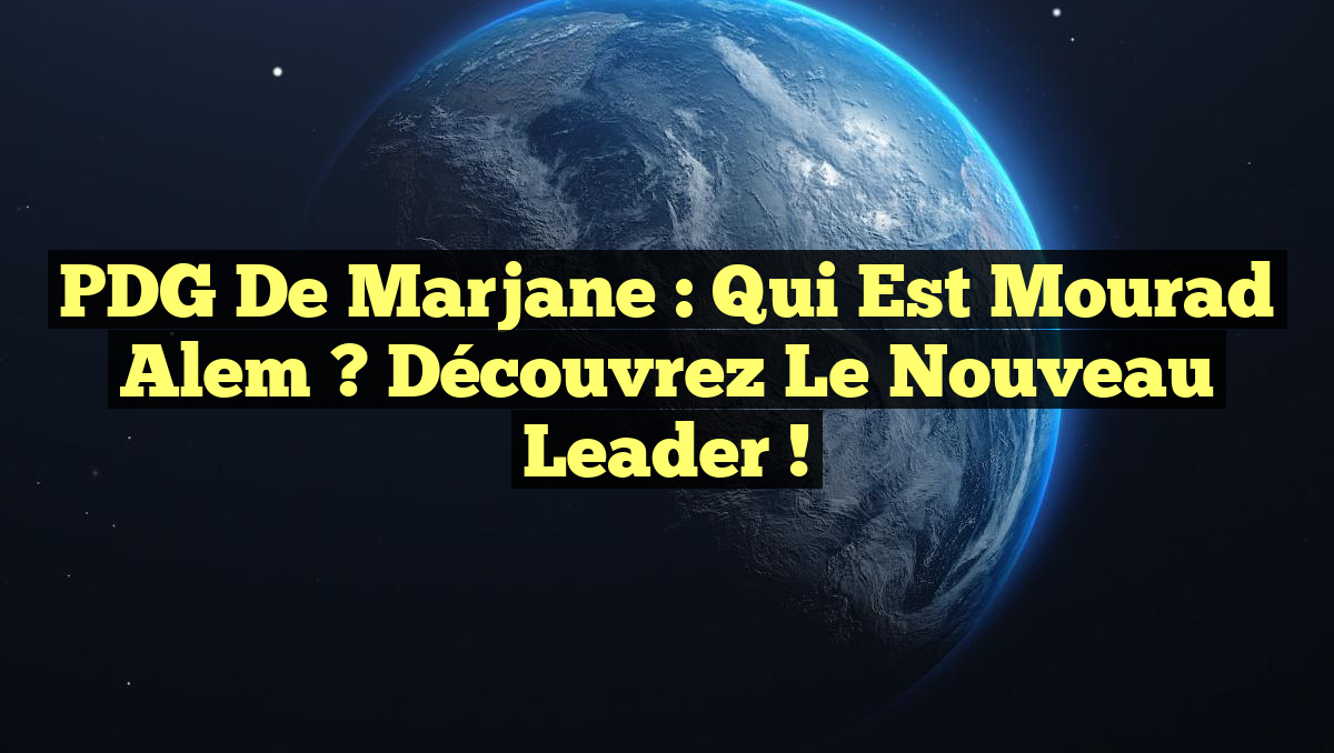 PDG de Marjane : Qui est Mourad Alem ? Découvrez le nouveau leader !