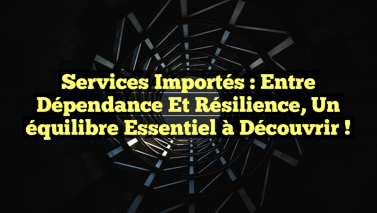 Services importés : entre dépendance et résilience, un équilibre essentiel à découvrir !