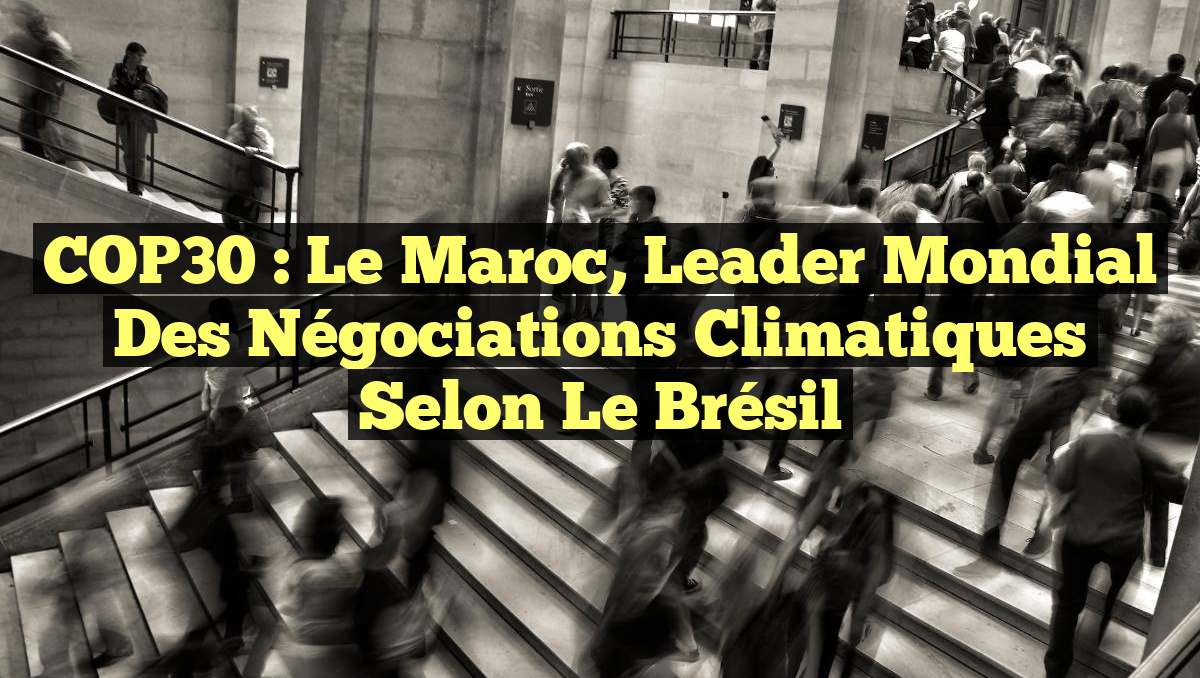 COP30 : Le Maroc, leader mondial des négociations climatiques selon le Brésil