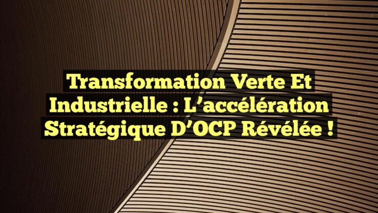 Transformation verte et industrielle : l’accélération stratégique d’OCP révélée !