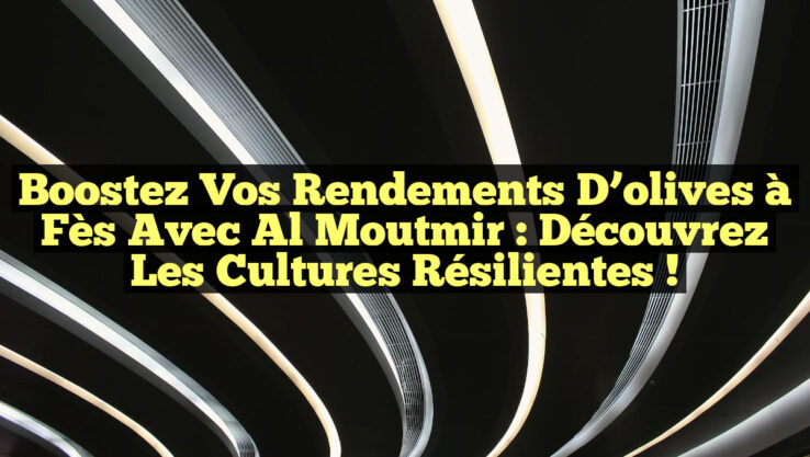 Boostez vos rendements d’olives à Fès avec Al Moutmir : Découvrez les cultures résilientes !