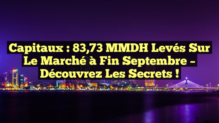 Capitaux : 83,73 MMDH Levés sur le Marché à Fin Septembre – Découvrez les Secrets !