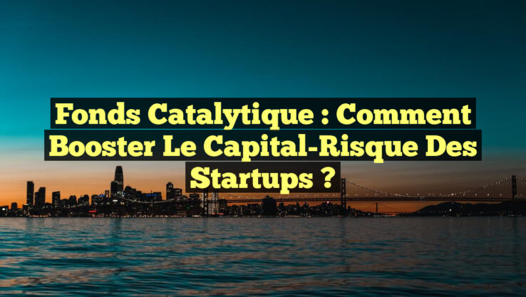 Fonds Catalytique : Comment Booster le Capital-Risque des Startups ?