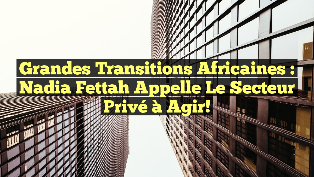 Grandes Transitions Africaines : Nadia Fettah appelle le Secteur Privé à Agir!