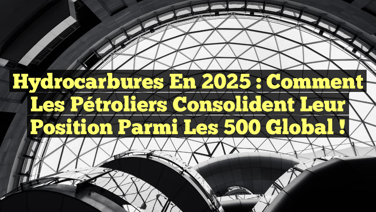 Hydrocarbures en 2025 : Comment les pétroliers consolident leur position parmi les 500 Global !