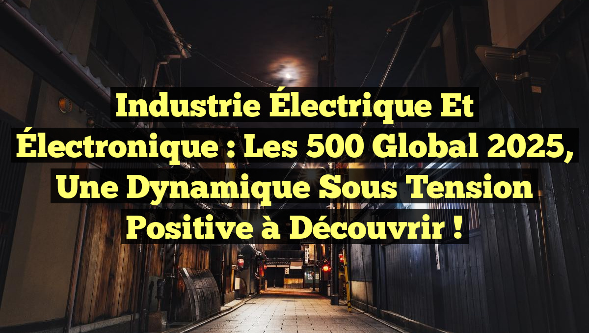 Industrie Électrique et Électronique : Les 500 Global 2025, Une Dynamique Sous Tension Positive à Découvrir !