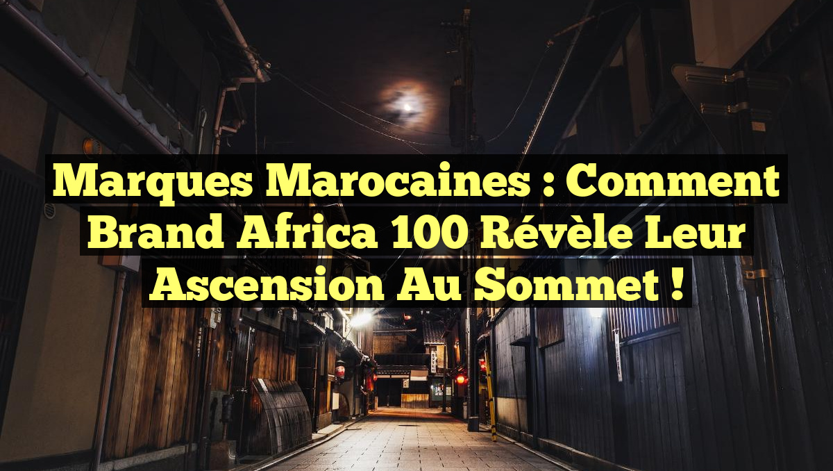 Marques Marocaines : Comment Brand Africa 100 Révèle leur Ascension au Sommet !