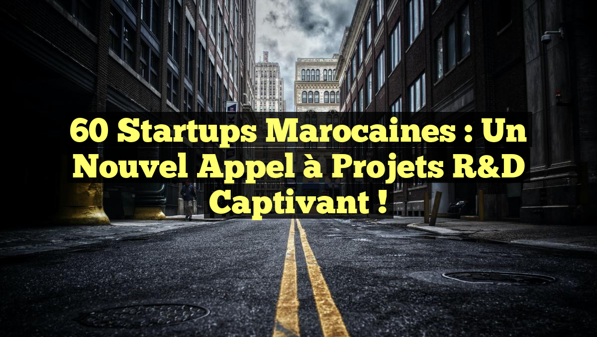 60 Startups Marocaines : Un Nouvel Appel à Projets R&D Captivant !