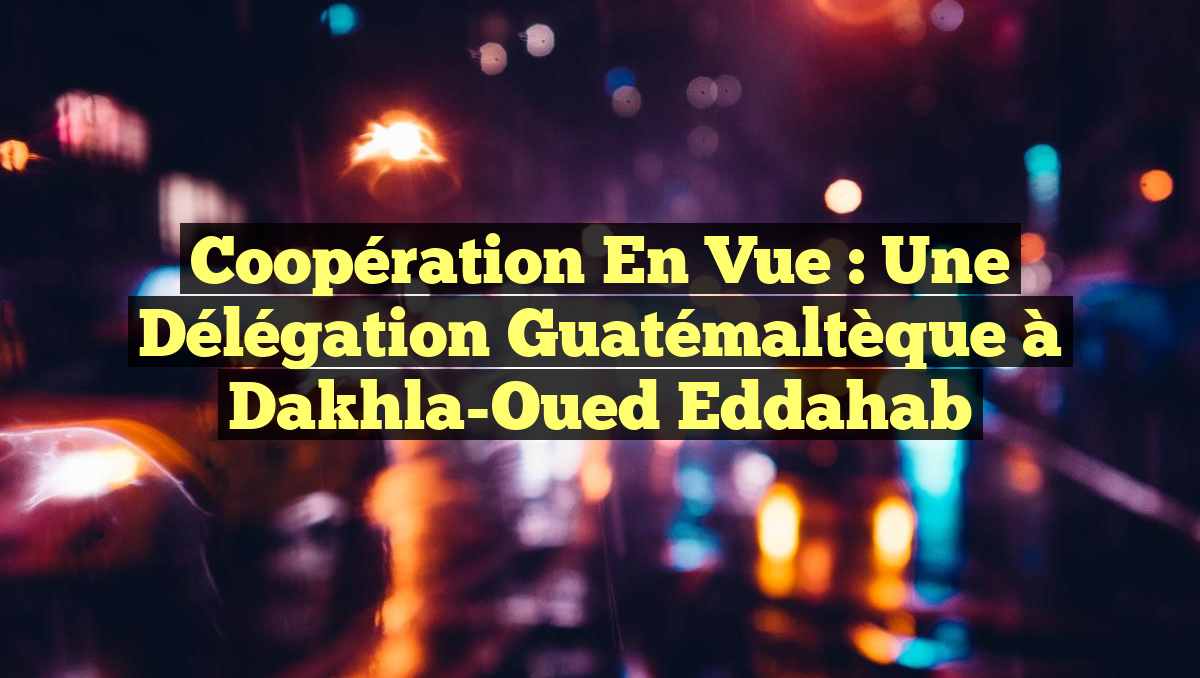 Coopération en vue : Une délégation guatémaltèque à Dakhla-Oued Eddahab