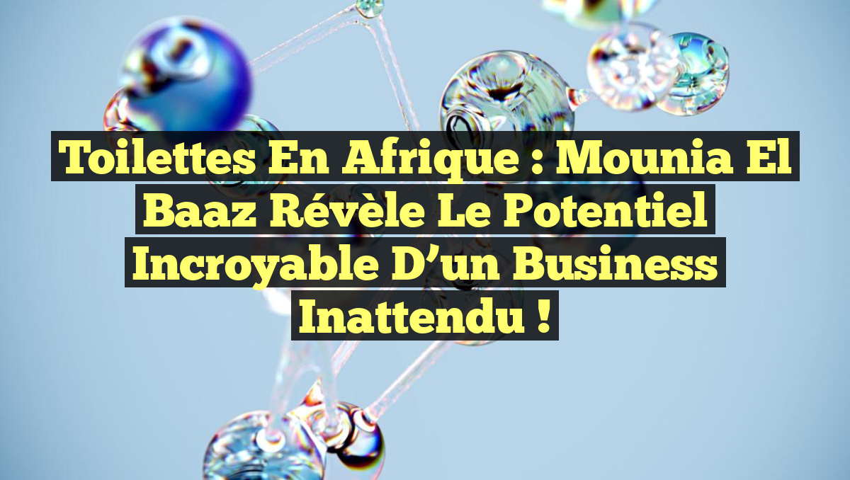 Toilettes en Afrique : Mounia El Baaz révèle le potentiel incroyable d&rsquo;un business inattendu !