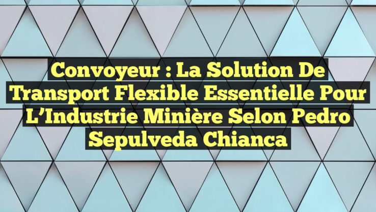 Convoyeur : La Solution de Transport Flexible Essentielle pour l’Industrie Minière selon Pedro Sepulveda Chianca Convoyeur : La Solution de Transport Flexible Essentielle pour l’Industrie Minière selon Pedro Sepulveda Chianca
