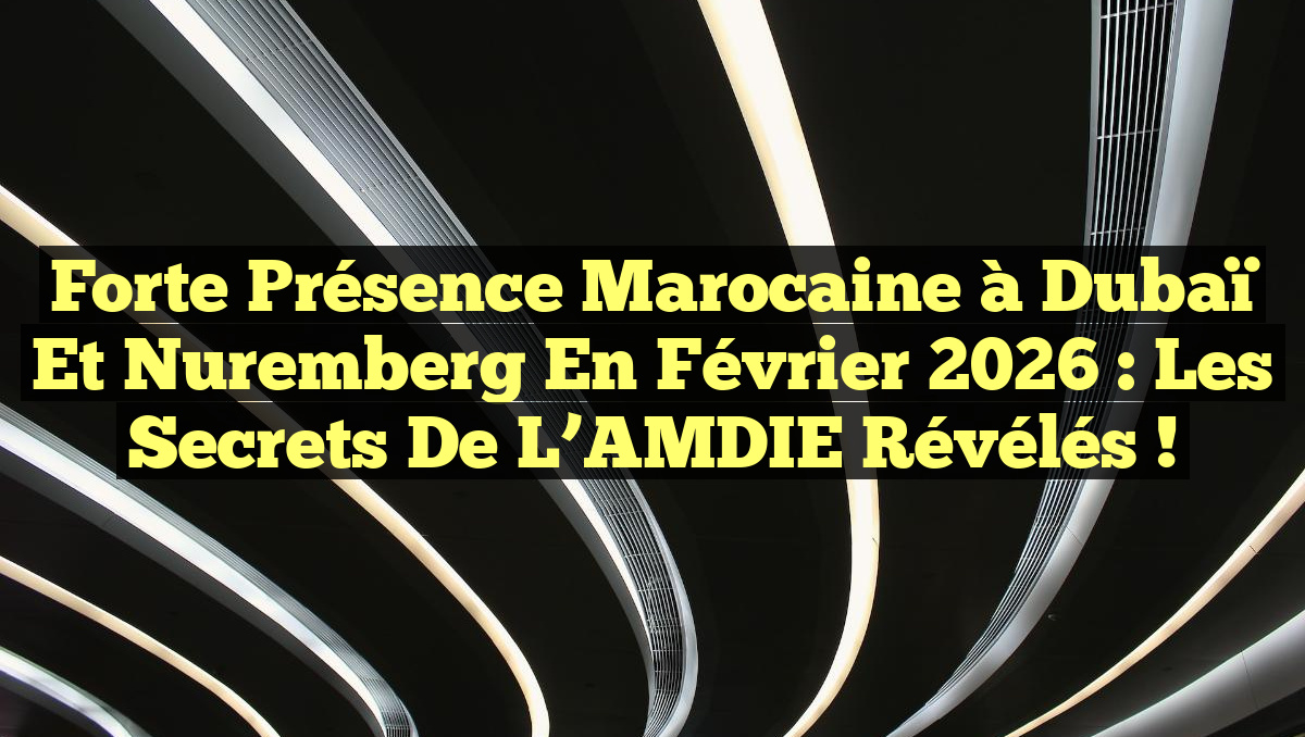 Forte Présence Marocaine à Dubaï et Nuremberg en Février 2026 : Les Secrets de l&rsquo;AMDIE Révélés !