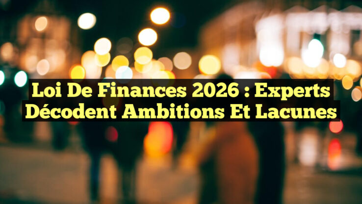 Loi de finances 2026 : Experts décodent ambitions et lacunes