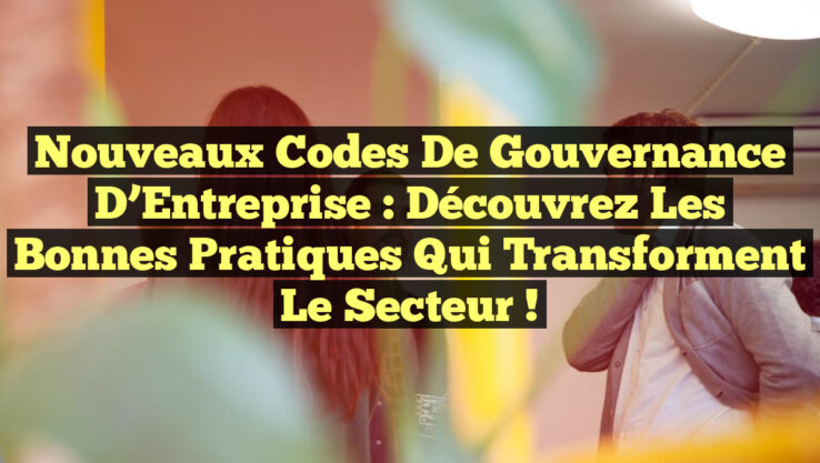 Nouveaux Codes de Gouvernance d’Entreprise : Découvrez les Bonnes Pratiques qui Transforment le Secteur !