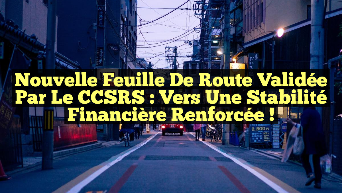Nouvelle feuille de route validée par le CCSRS : Vers une stabilité financière renforcée !