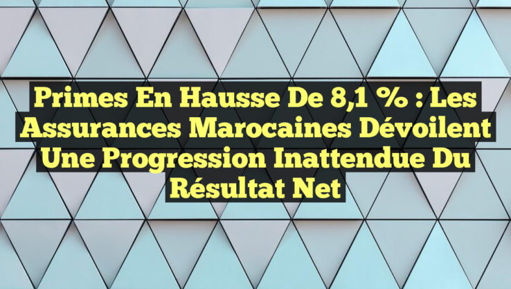 Primes en hausse de 8,1 % : Les assurances marocaines dévoilent une progression inattendue du résultat net