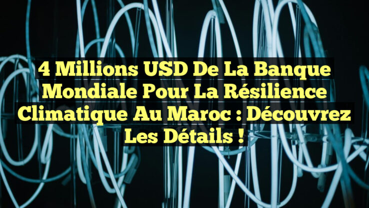 4 Millions USD de la Banque Mondiale pour la Résilience Climatique au Maroc : Découvrez les Détails !