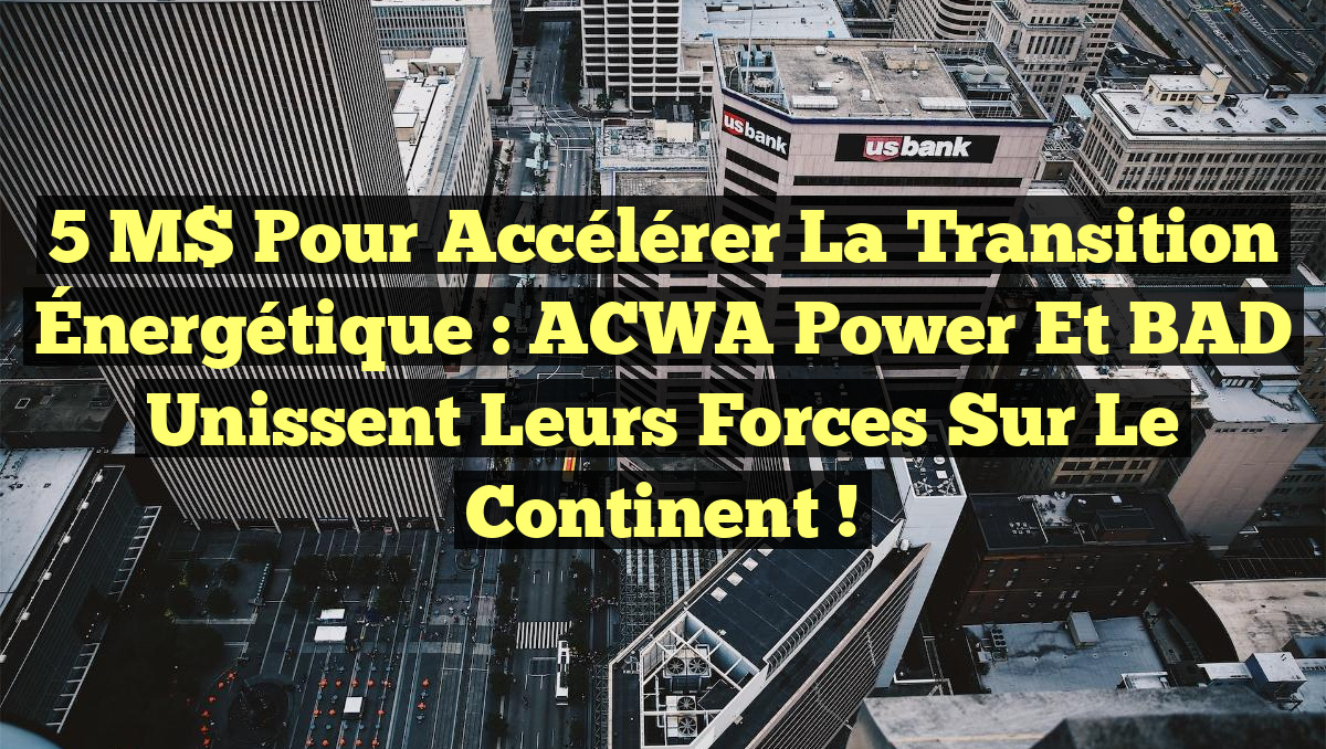 5 M$ pour Accélérer la Transition Énergétique : ACWA Power et BAD Unissent leurs Forces sur le Continent !