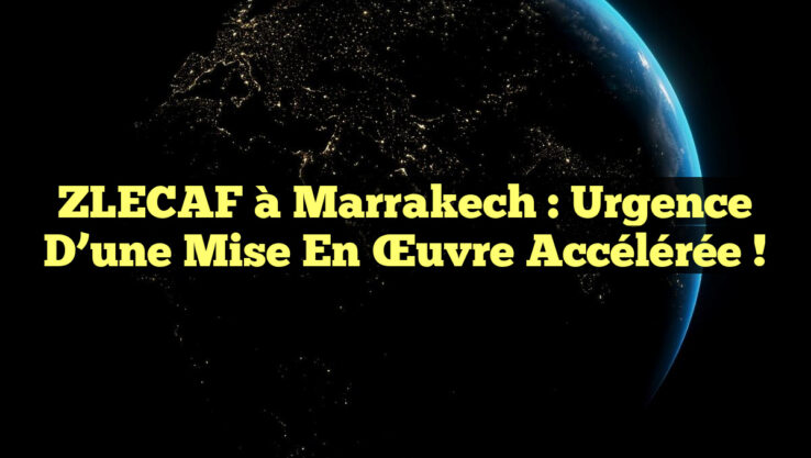 ZLECAF à Marrakech : Urgence d’une Mise en Œuvre Accélérée !