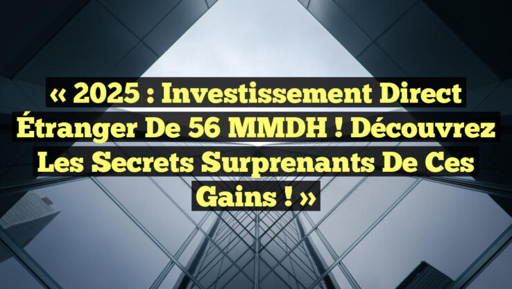 « 2025 : Investissement Direct Étranger de 56 MMDH ! Découvrez les Secrets Surprenants de ces Gains ! »