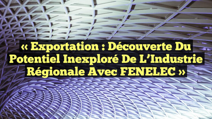 « Exportation : Découverte du Potentiel Inexploré de l’Industrie Régionale avec FENELEC »