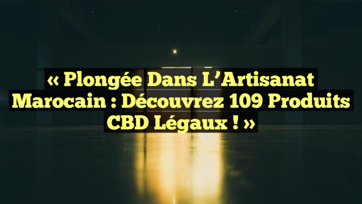 « Plongée dans l’Artisanat Marocain : Découvrez 109 Produits CBD Légaux ! »