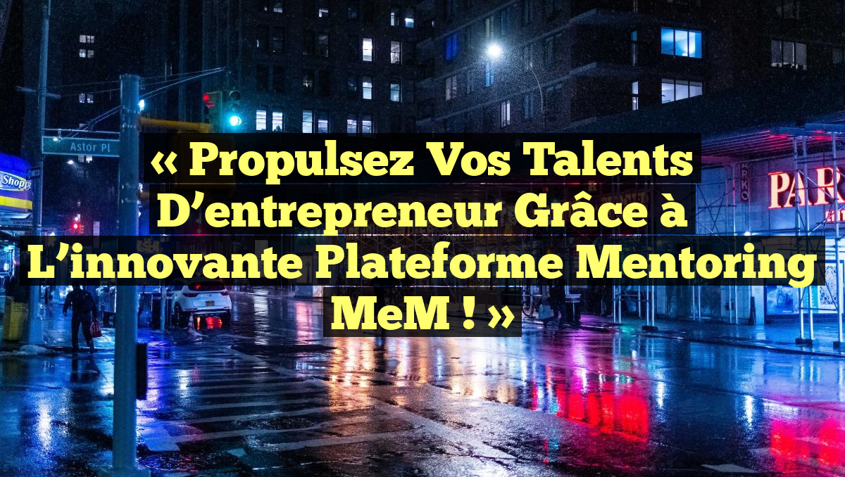 « Propulsez vos talents d’entrepreneur grâce à l&rsquo;innovante plateforme Mentoring MeM ! »