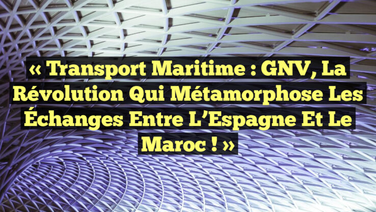 « Transport Maritime : GNV, la Révolution qui Métamorphose les Échanges entre l’Espagne et le Maroc ! »