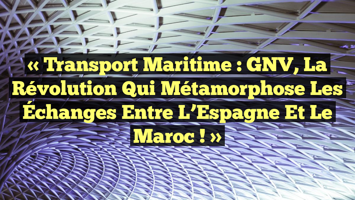 « Transport Maritime : GNV, la Révolution qui Métamorphose les Échanges entre l&rsquo;Espagne et le Maroc ! »