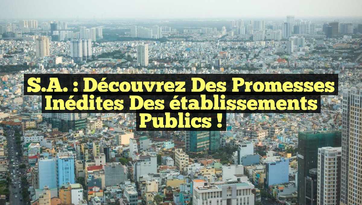 S.A. : Découvrez des promesses inédites des établissements publics !