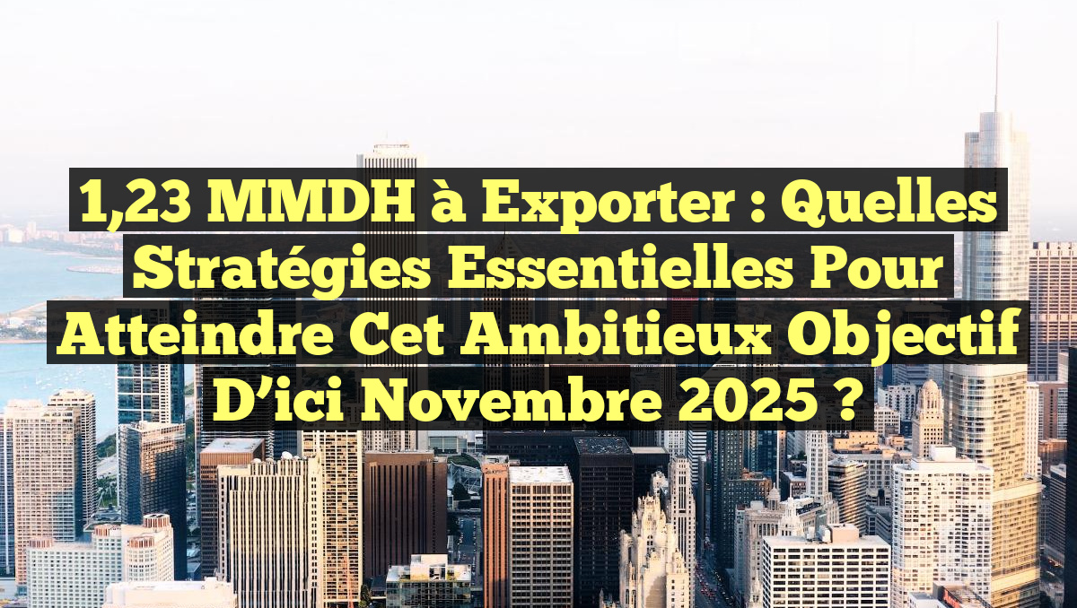 1,23 MMDH à Exporter : Quelles Stratégies Essentielles pour Atteindre cet Ambitieux Objectif d&rsquo;ici Novembre 2025 ?