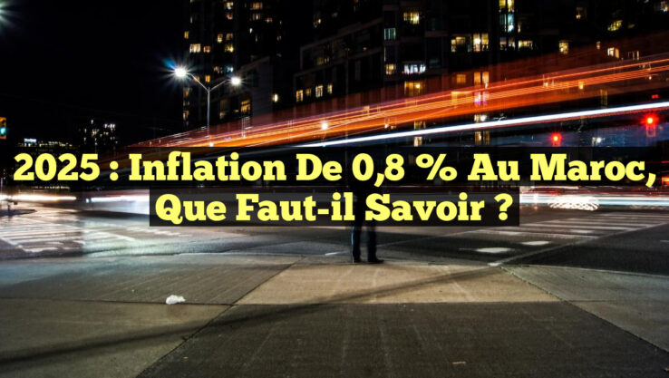 2025 : Inflation de 0,8 % au Maroc, Que Faut-il Savoir ?