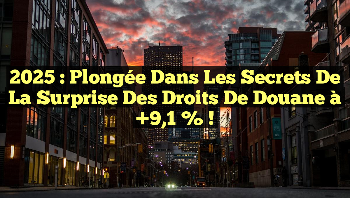 2025 : Plongée dans les Secrets de la Surprise des Droits de Douane à +9,1 % !
