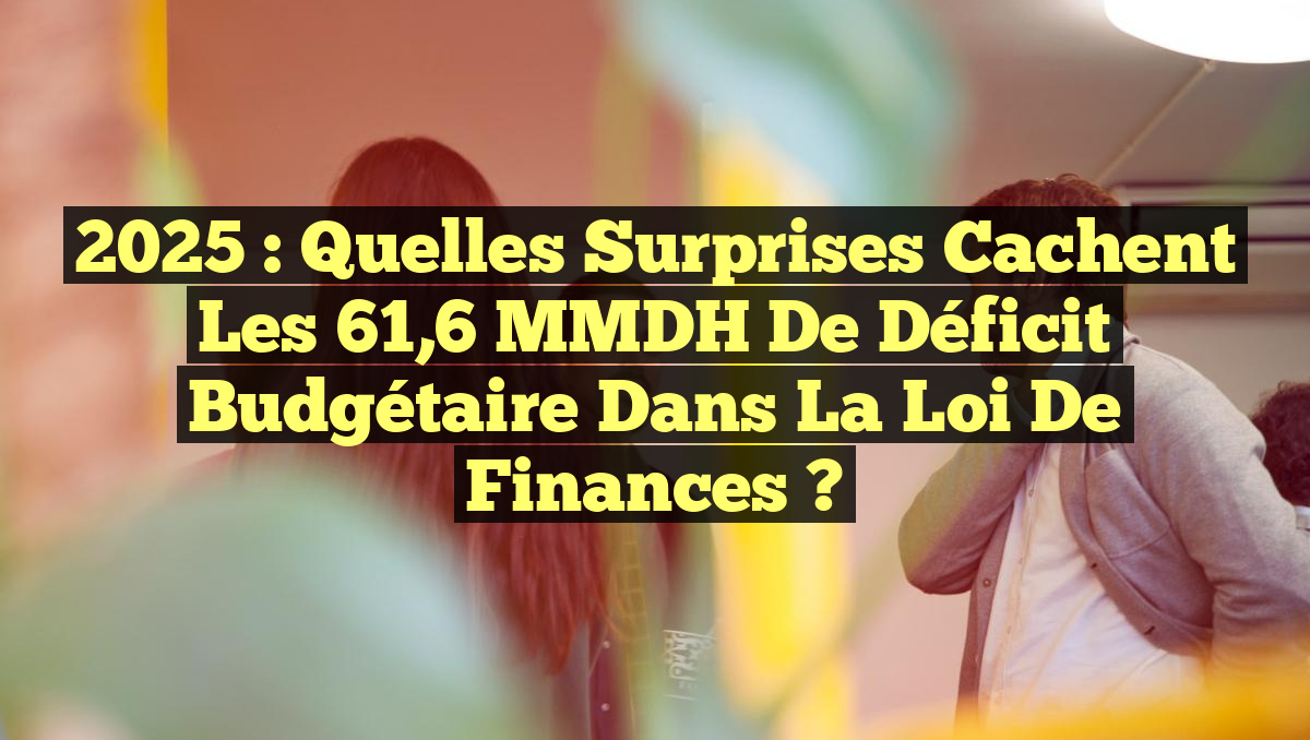 2025 : Quelles surprises cachent les 61,6 MMDH de déficit budgétaire dans la loi de finances ?