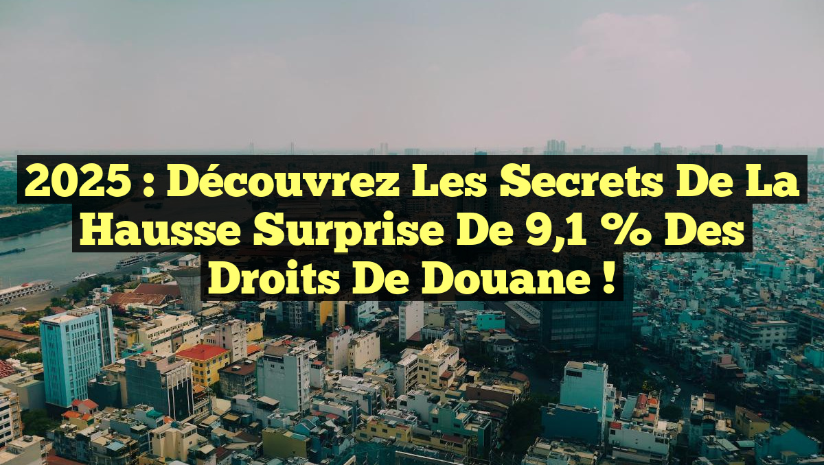 2025 : Découvrez les Secrets de la Hausse Surprise de 9,1 % des Droits de Douane !