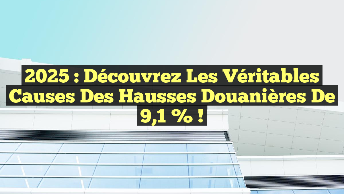 2025 : Découvrez les véritables causes des hausses douanières de 9,1 % !