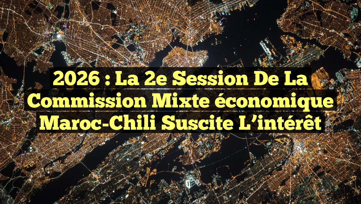 2026 : La 2e session de la Commission mixte économique Maroc-Chili suscite l&rsquo;intérêt