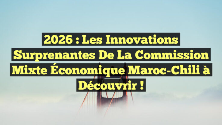 2026 : Les Innovations Surprenantes de la Commission Mixte Économique Maroc-Chili à Découvrir !