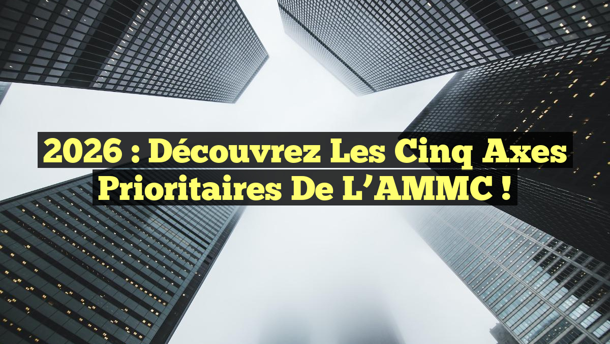 2026 : Découvrez les Cinq Axes Prioritaires de l’AMMC !