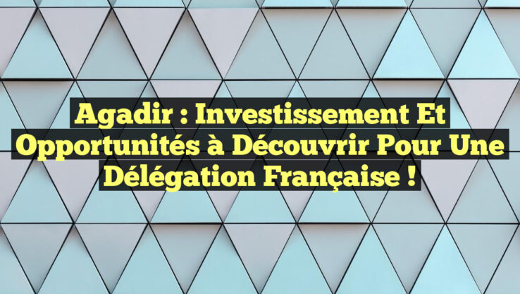 Agadir : Investissement et Opportunités à Découvrir pour une Délégation Française !