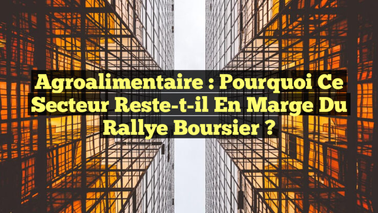 Agroalimentaire : Pourquoi ce secteur reste-t-il en marge du rallye boursier ?